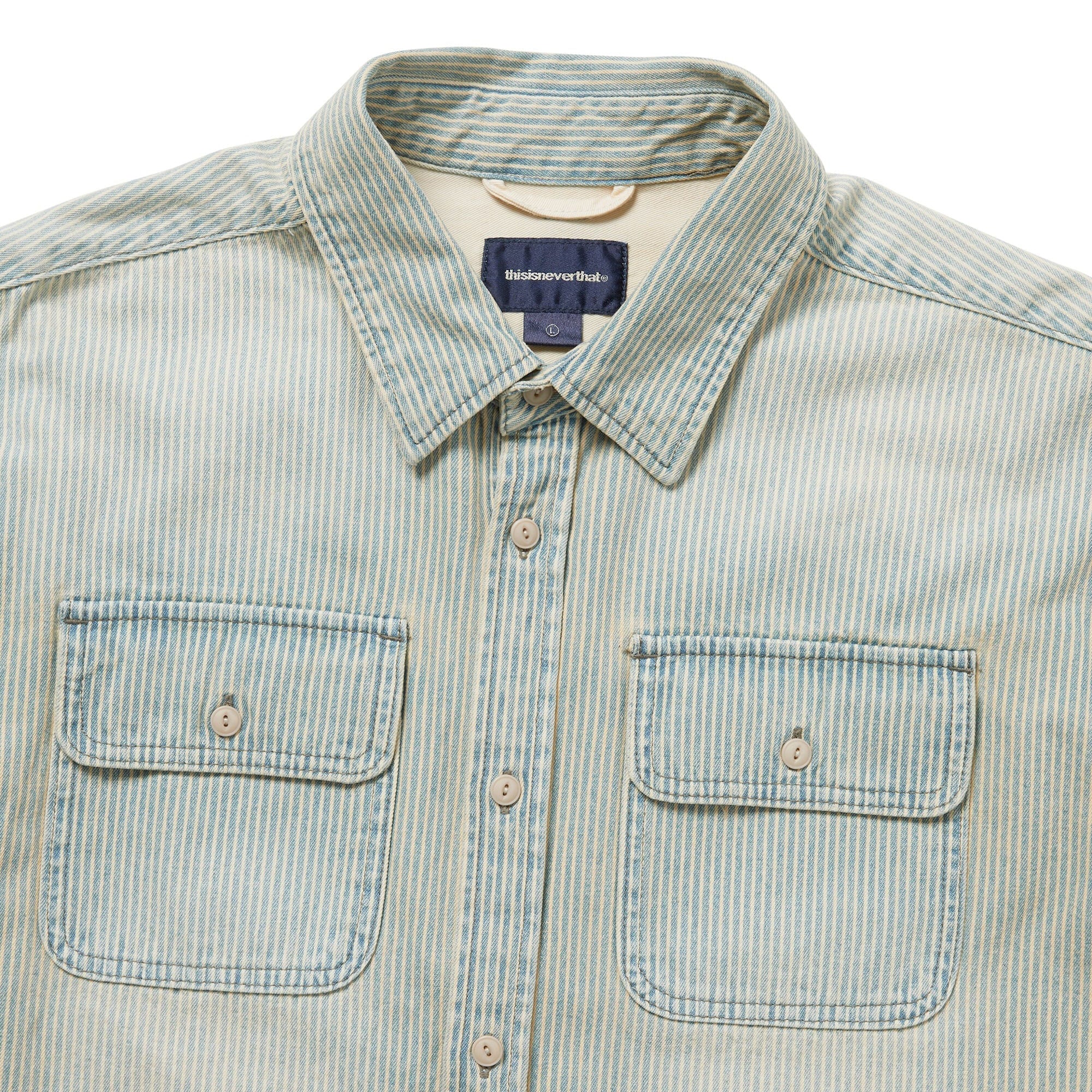 Hickory Denim Shirt - Washed Blue - Image 3