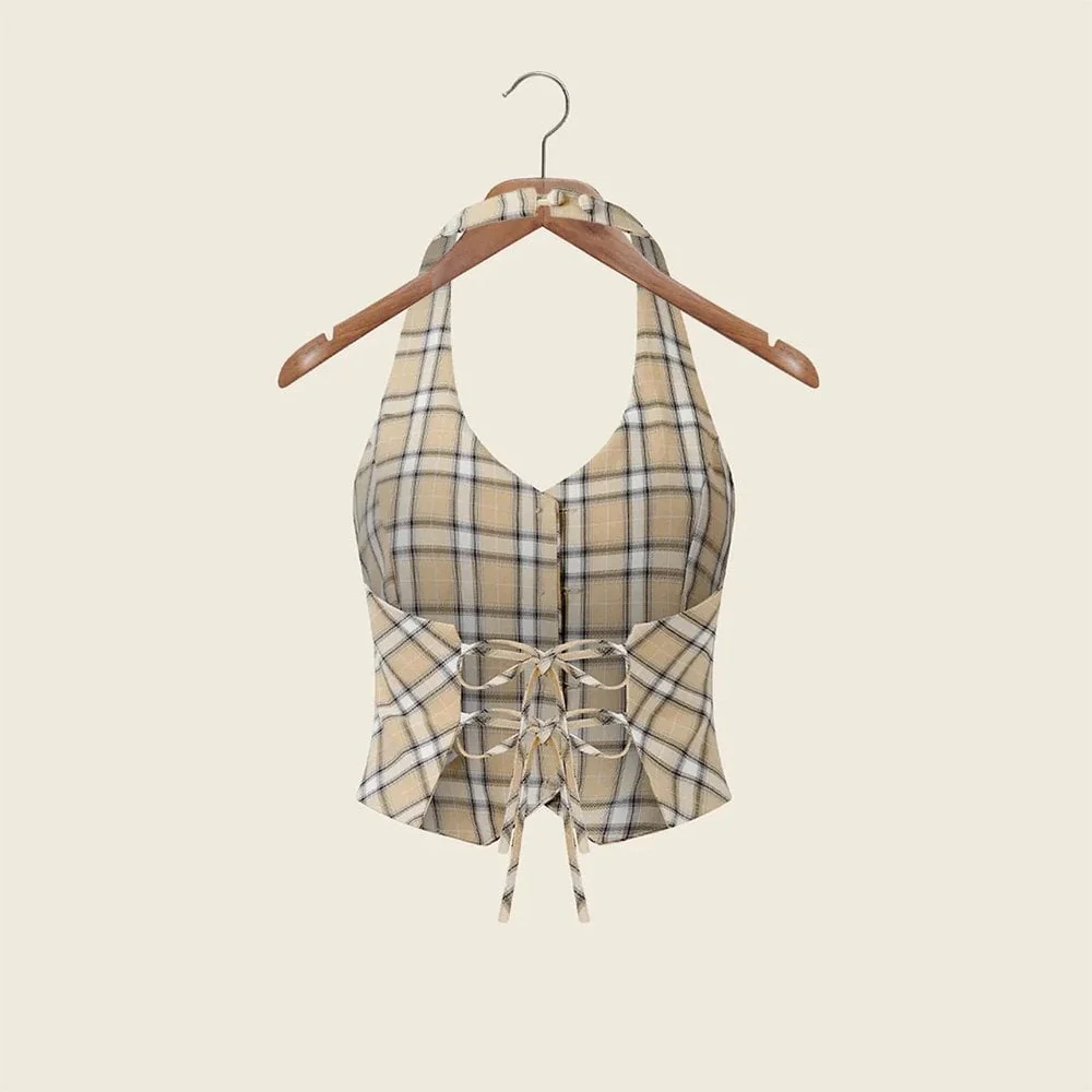 Sloane Check Waistcoat - Multi - Image 2
