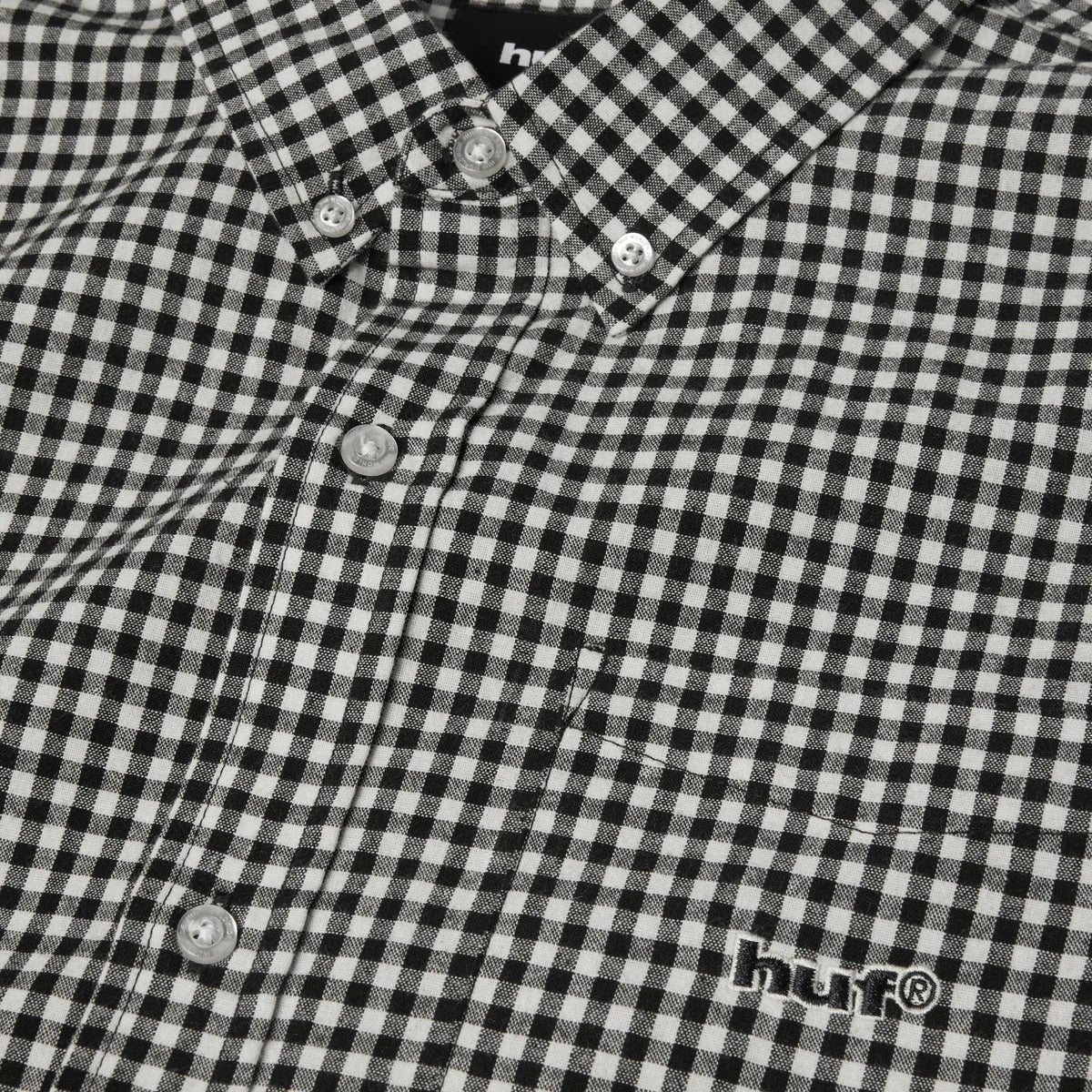 89 Micro Gingham SS Oxford Shirt - Black/White - Image 7