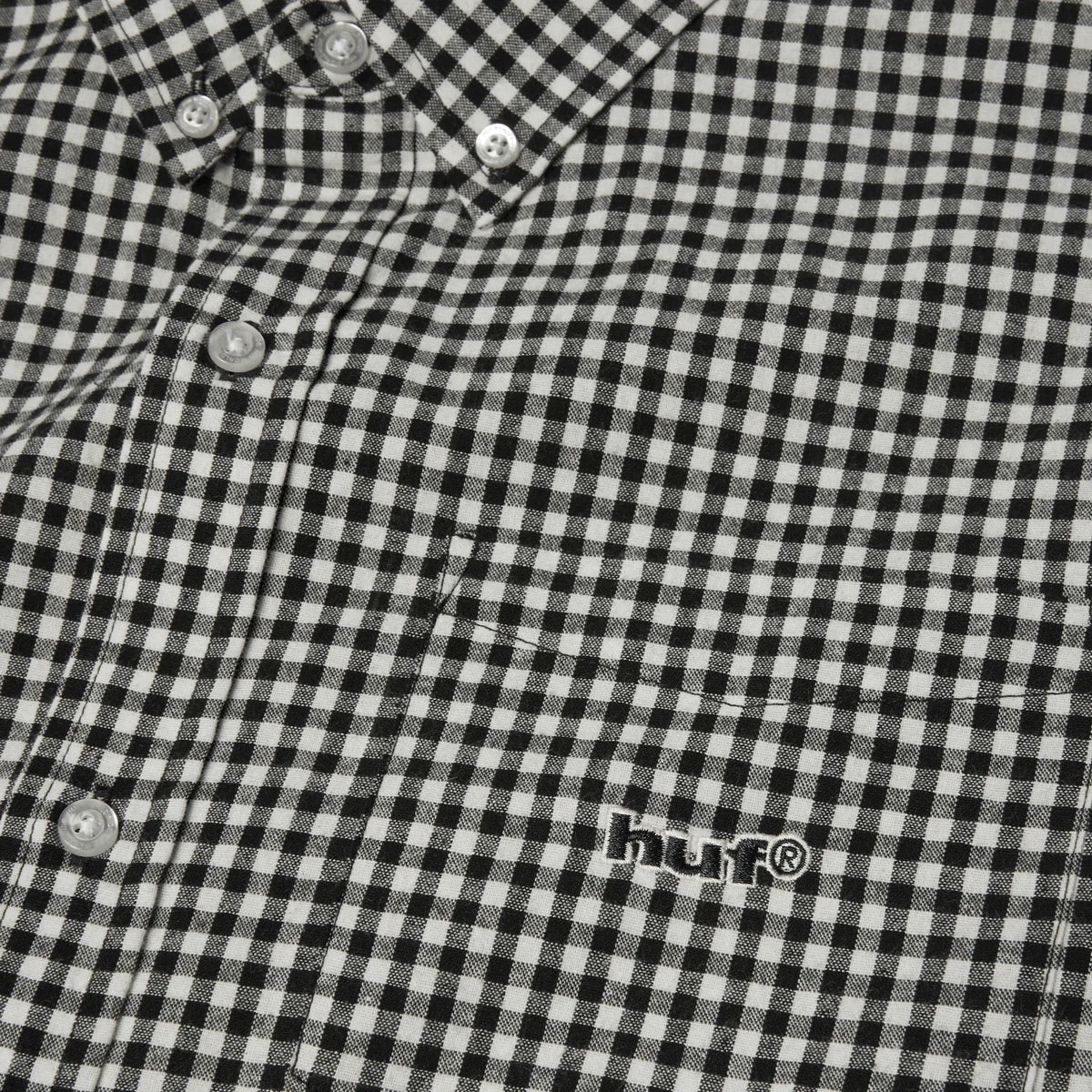 89 Micro Gingham SS Oxford Shirt - Black/White - Image 8