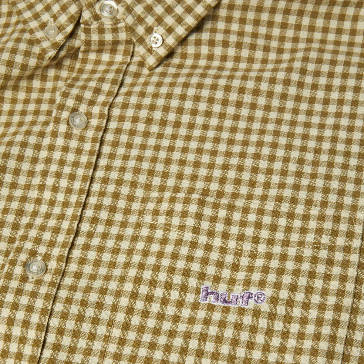 89 Micro Gingham SS Oxford Shirt - Natural - Image 3
