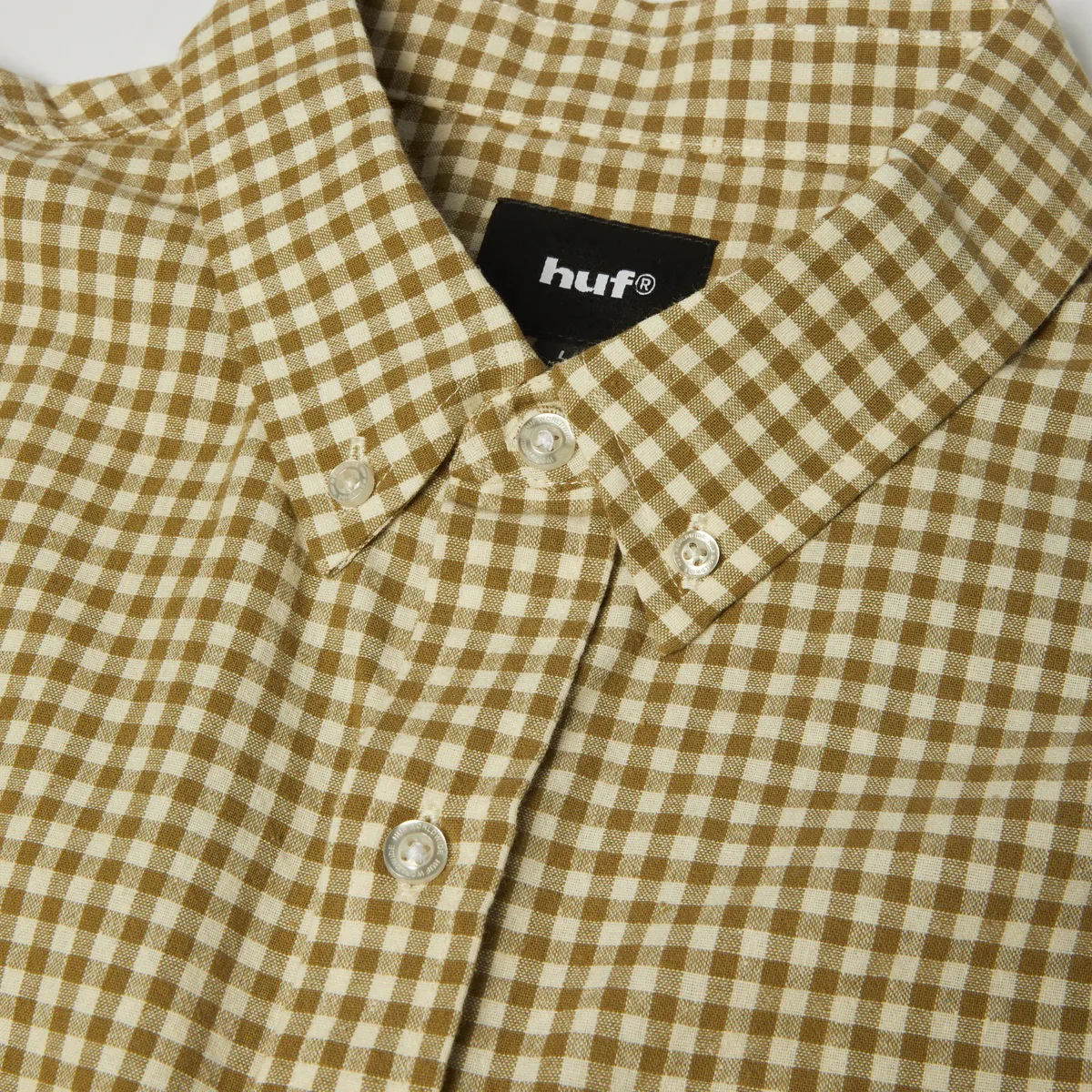 89 Micro Gingham SS Oxford Shirt - Natural - Image 8