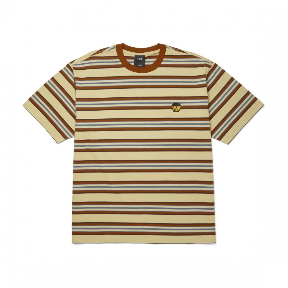 Big Block Stripe S/S Boxy Tee - Clay