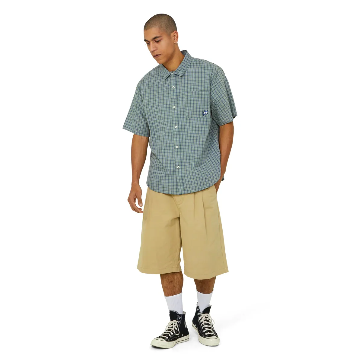 H Star SS Plaid Shirt - Marine - Image 6
