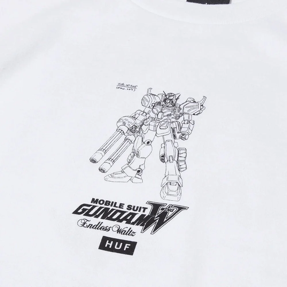 Huf X Gundam Wing Heavy Arms Schematics S/S Tee - White - Image 3