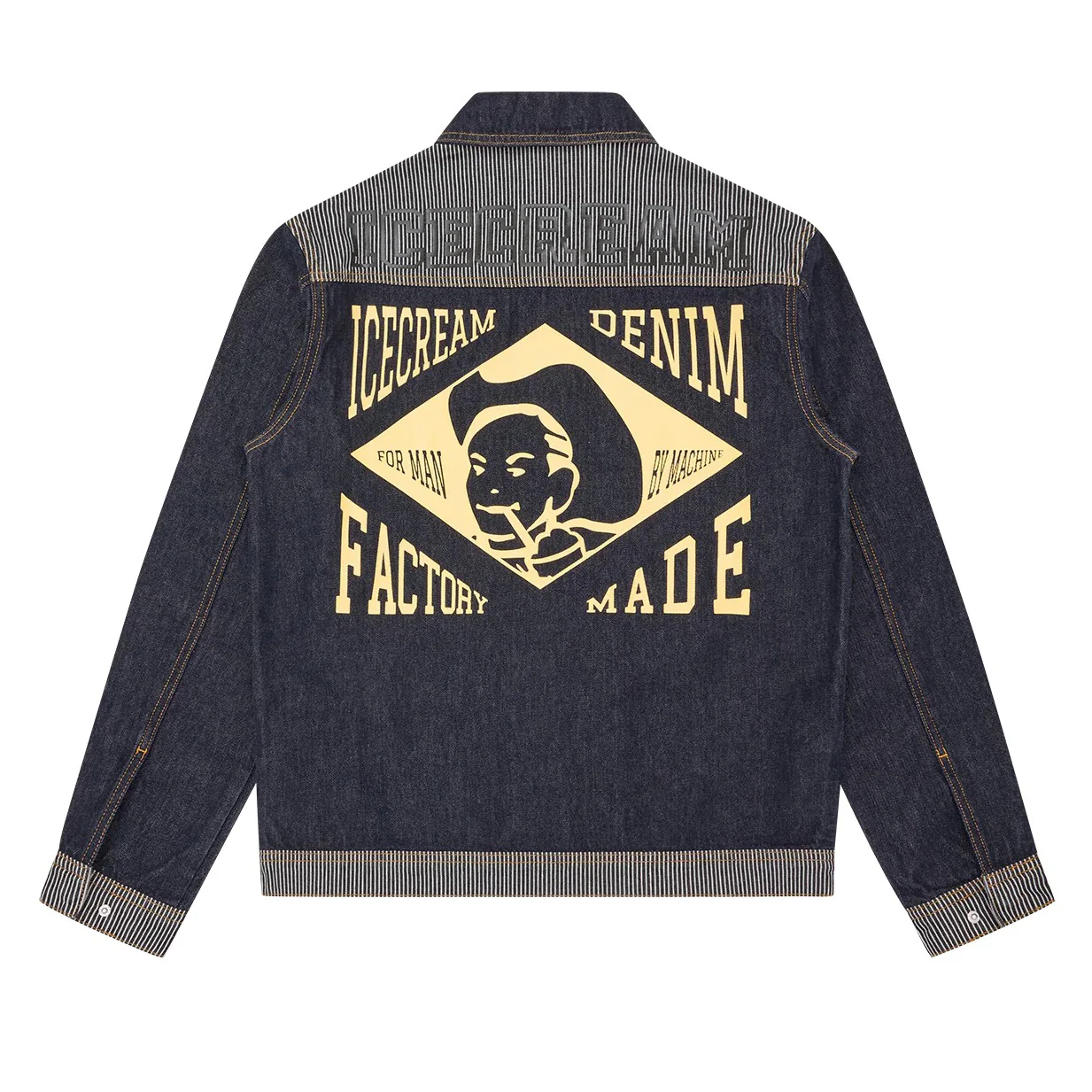 Hickory Panel Denim Trucker Jacket - Indigo - Image 2