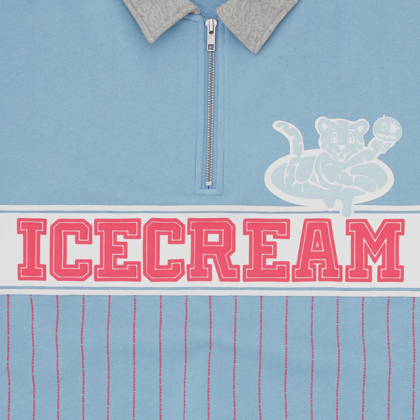 IC Cubs Collared Quarter Zip - Blue / Pink - Image 3