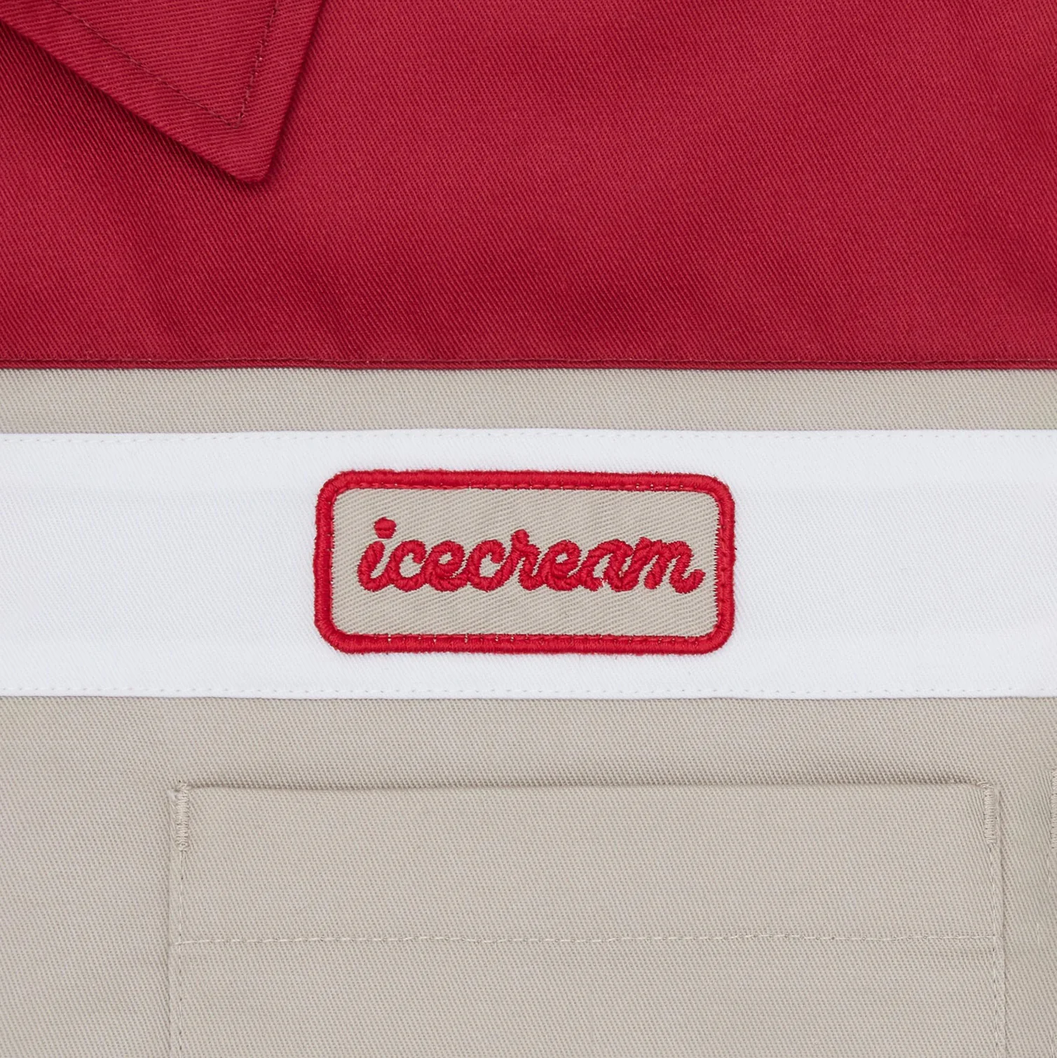 Parlor Work Shirt - Beige / Red - Image 4