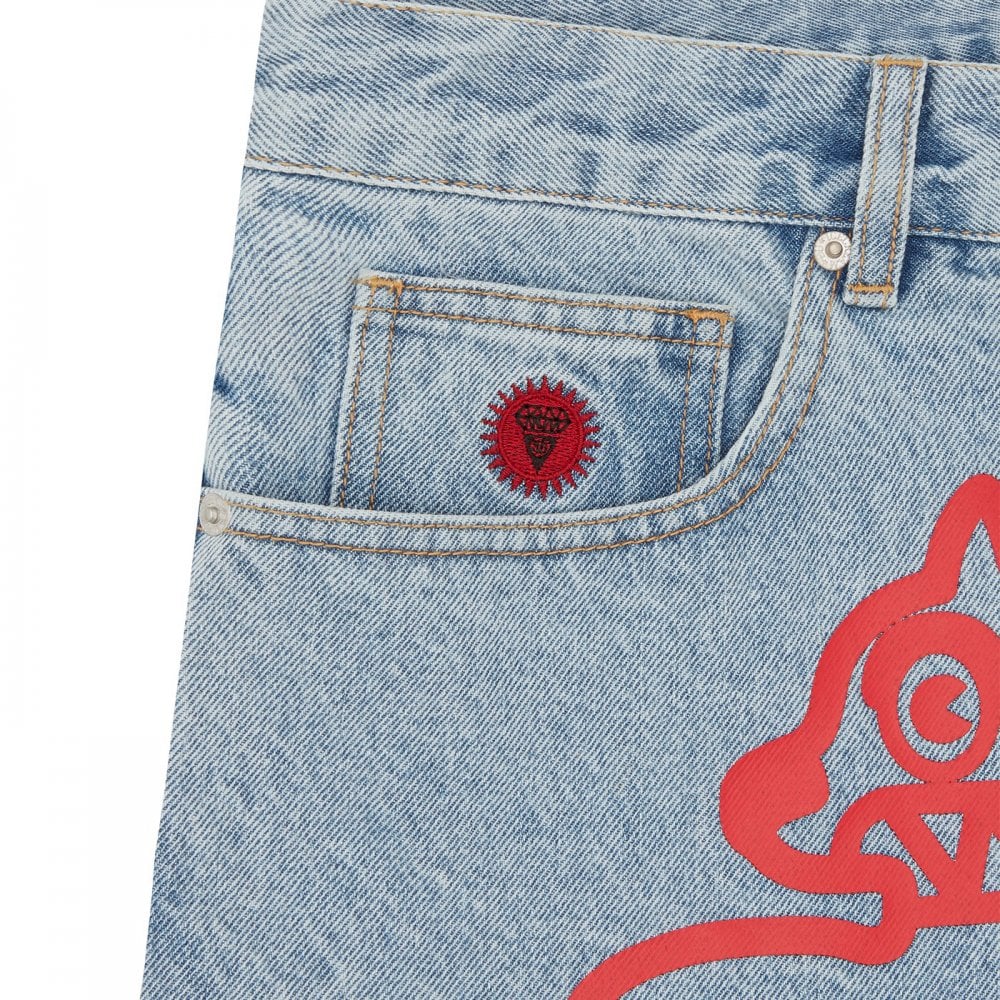 Running Dog Denim Shorts - Light Wash Blue - Image 4