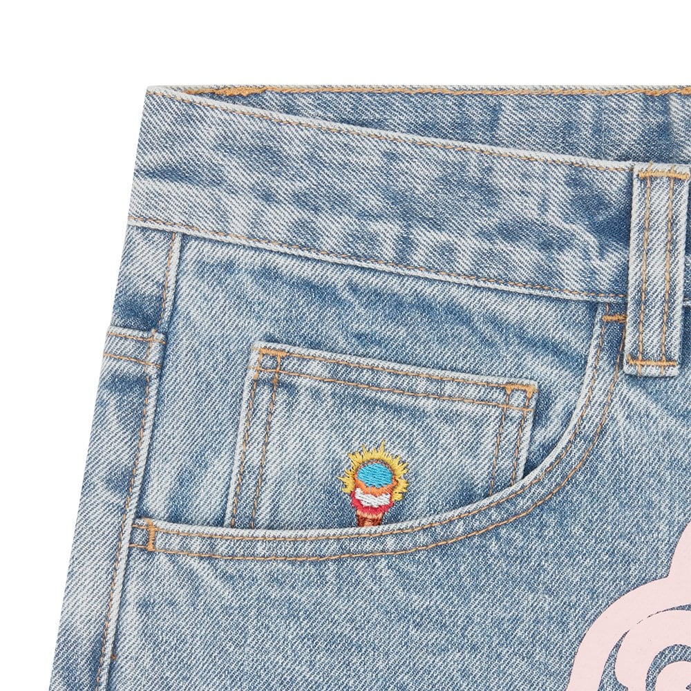 Running Dog Triple Scoop Denim Pants - Heavy Wash Blue - Image 4