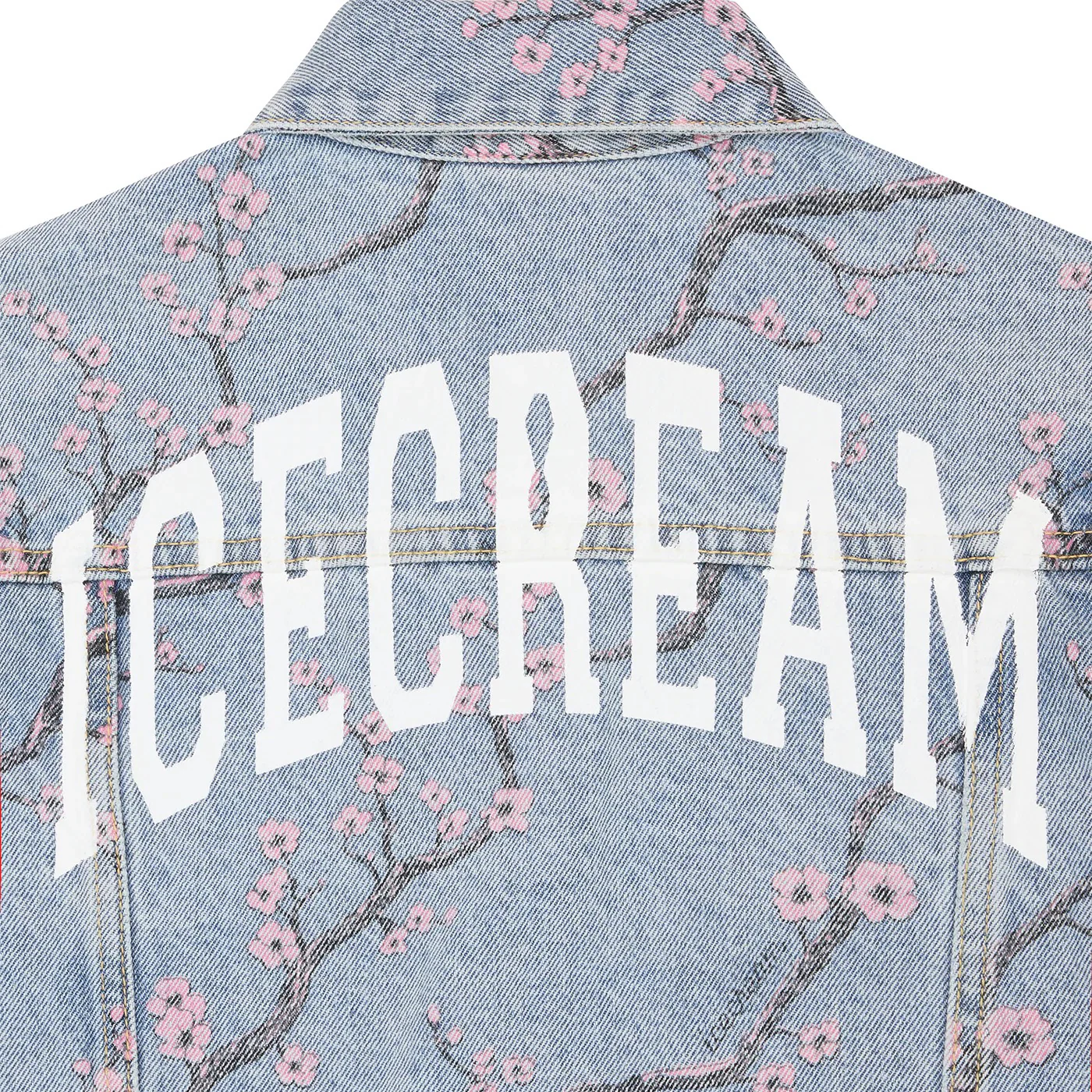 Womens Sakura Denim Trucker Jacket - Light Wash Blue - Image 3