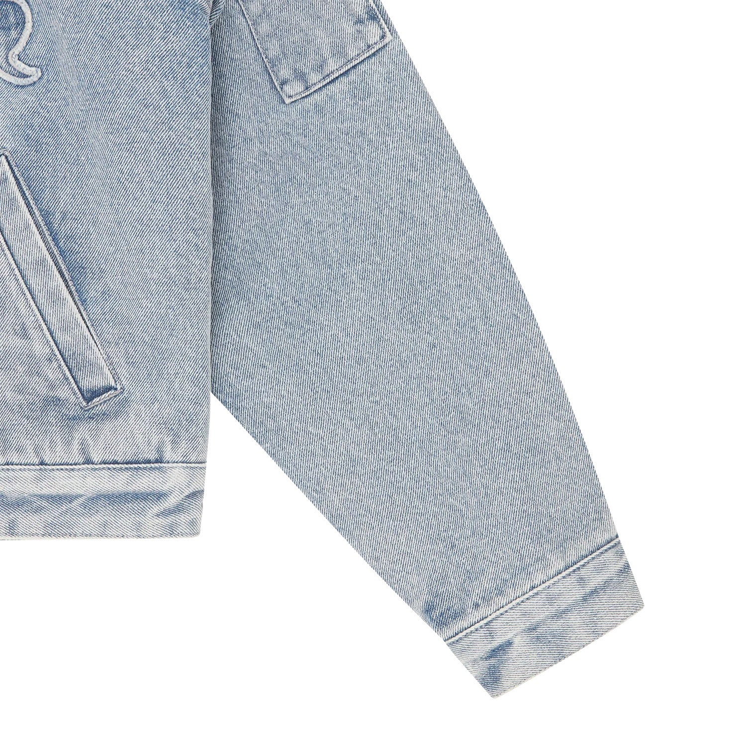 Womens Team IC Cropped Work Jacket - Light Wash Blue - Image 6