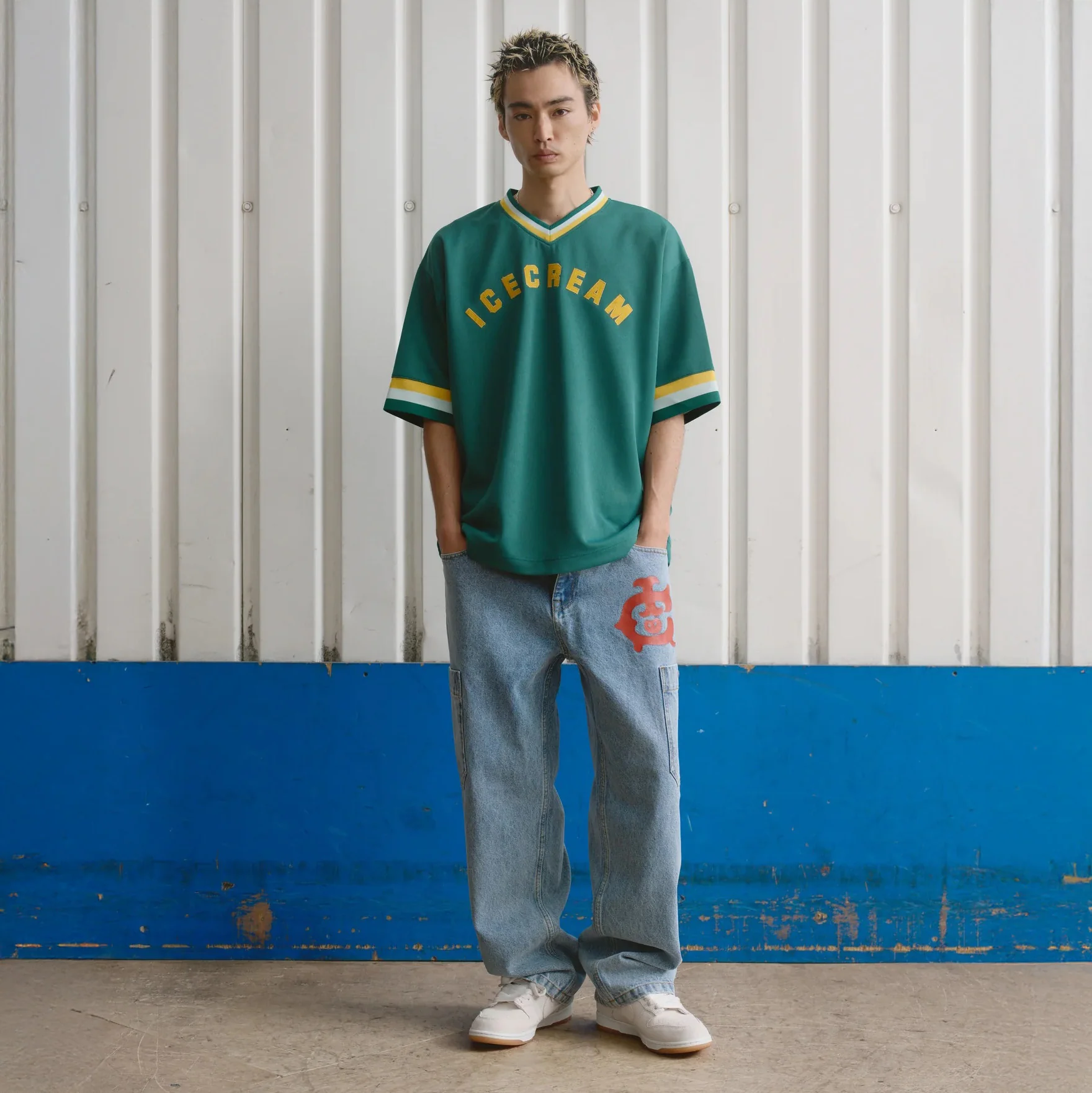 V-Neck Sports Jersey - Teal - Image 4