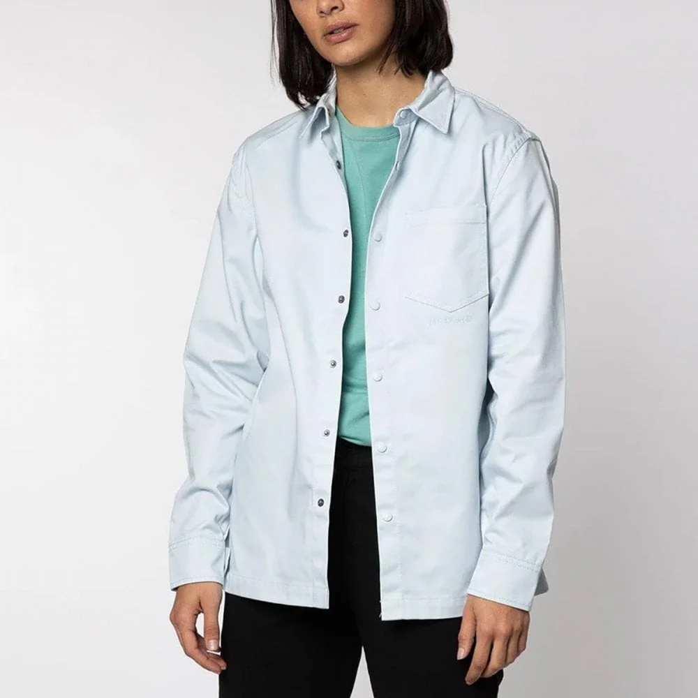 Polycotton Collared Snap Shirt - Illusion Blue - Image 3