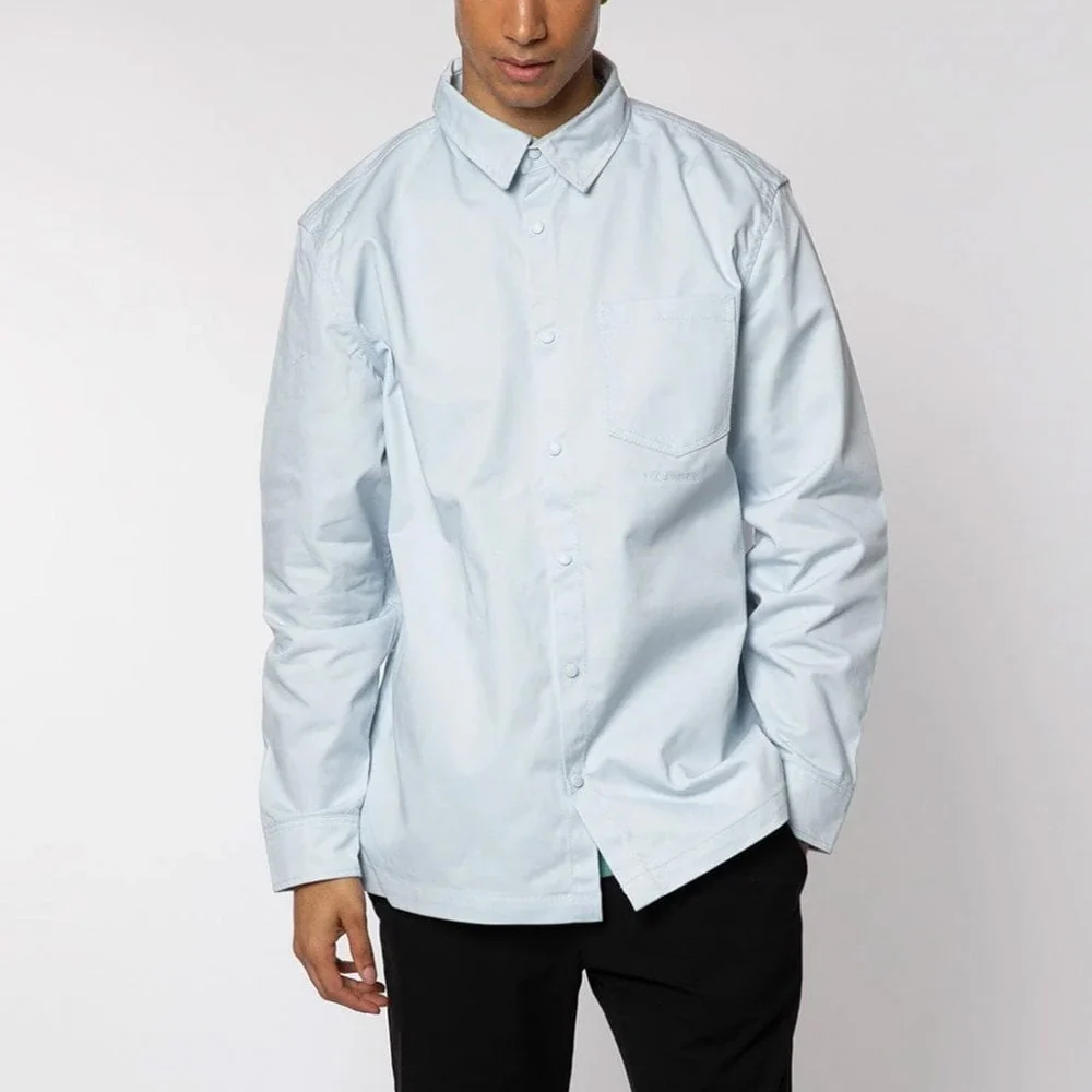 Polycotton Collared Snap Shirt - Illusion Blue - Image 4
