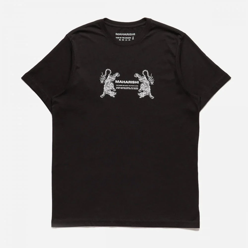 1305 Double Tigers Miltype T-shirt - Black