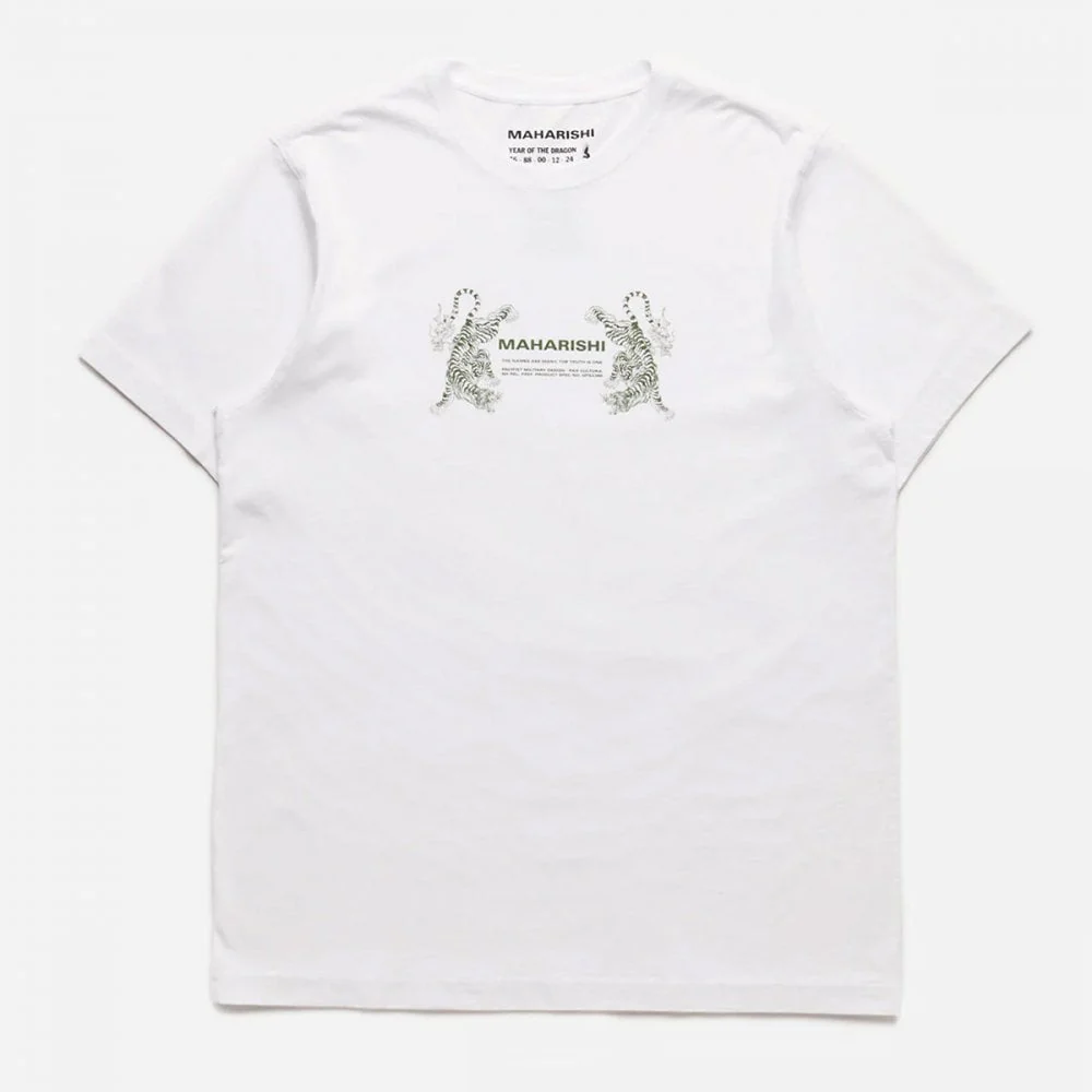1305 Double Tigers Miltype T-shirt - White