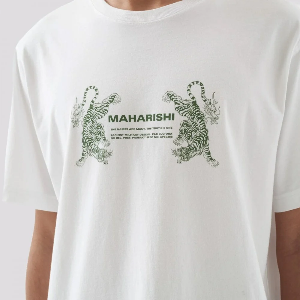 1305 Double Tigers Miltype T-shirt - White - Image 5