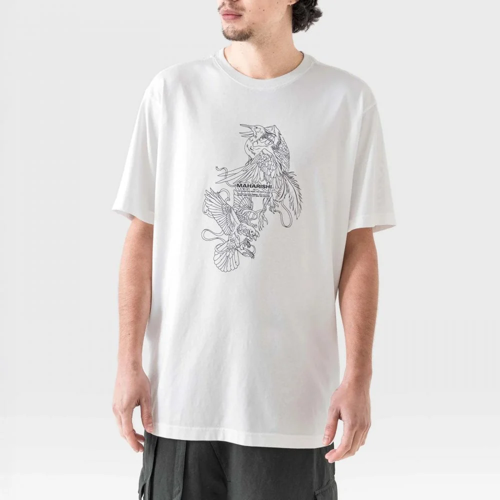 1491 Crow & Heron Miltype T-Shirt - White - Image 3