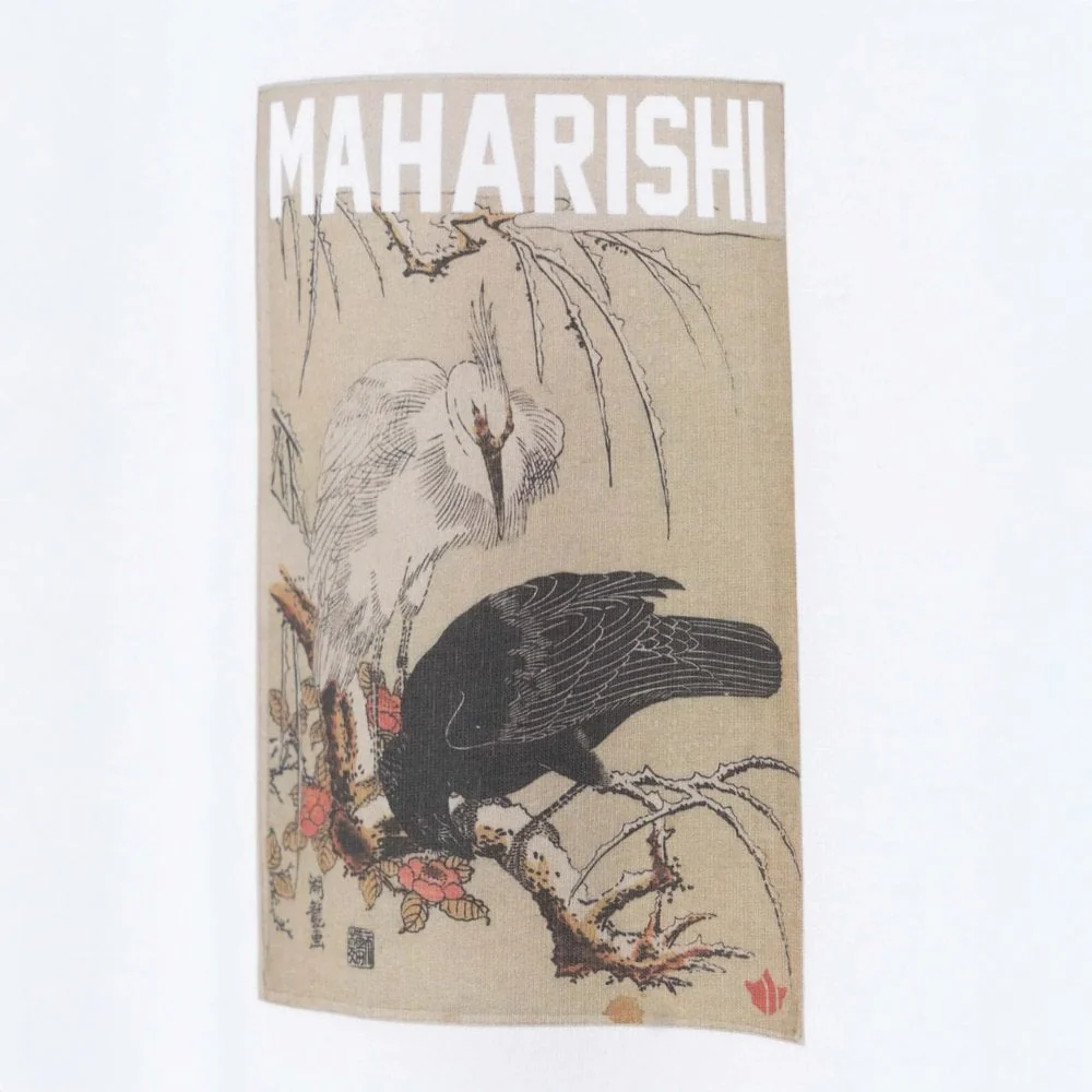 1493 Black Crow White Heron T-shirt - Image 3