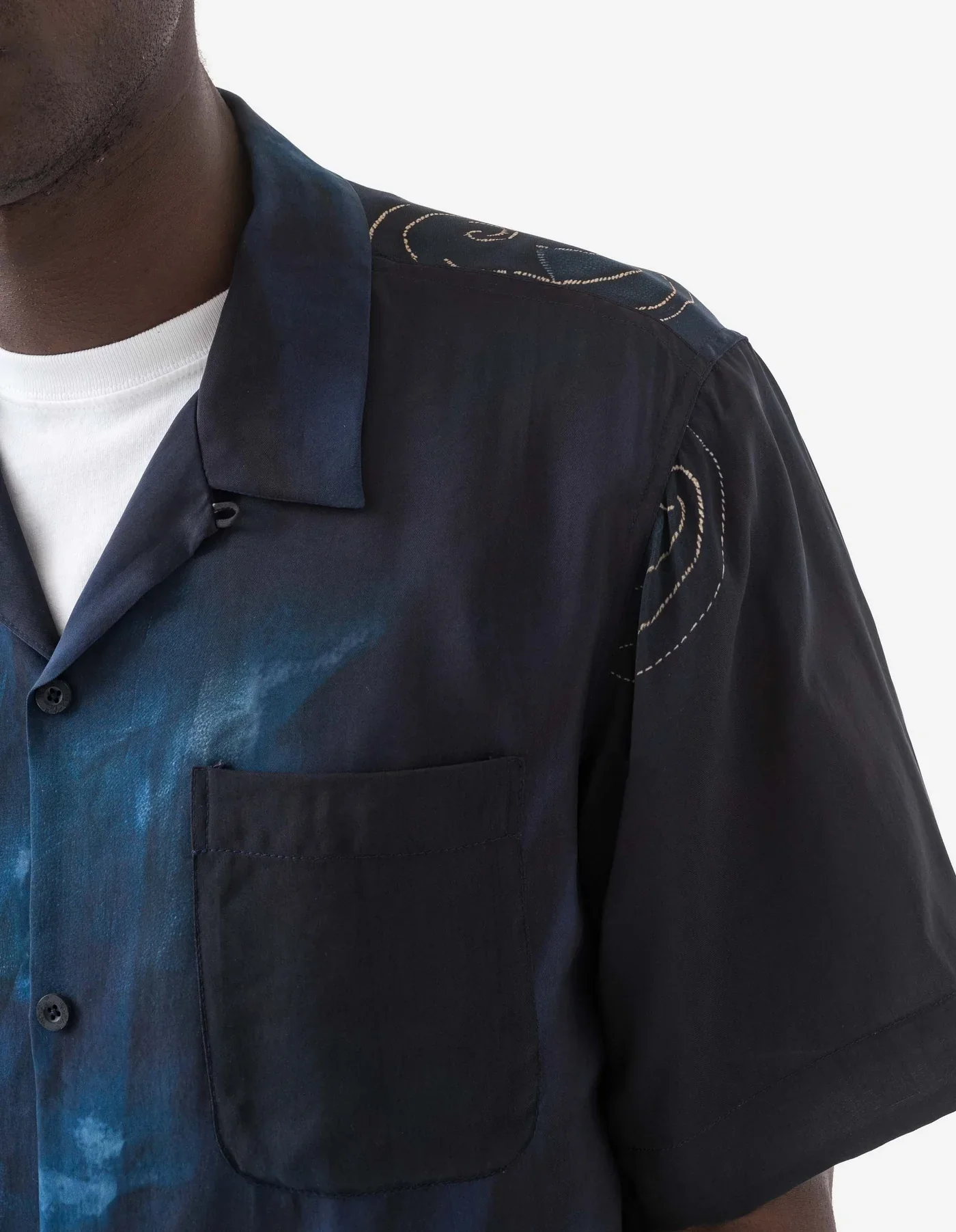 6230 Boro Crane Camp Collar Shirt Indigo - Image 7