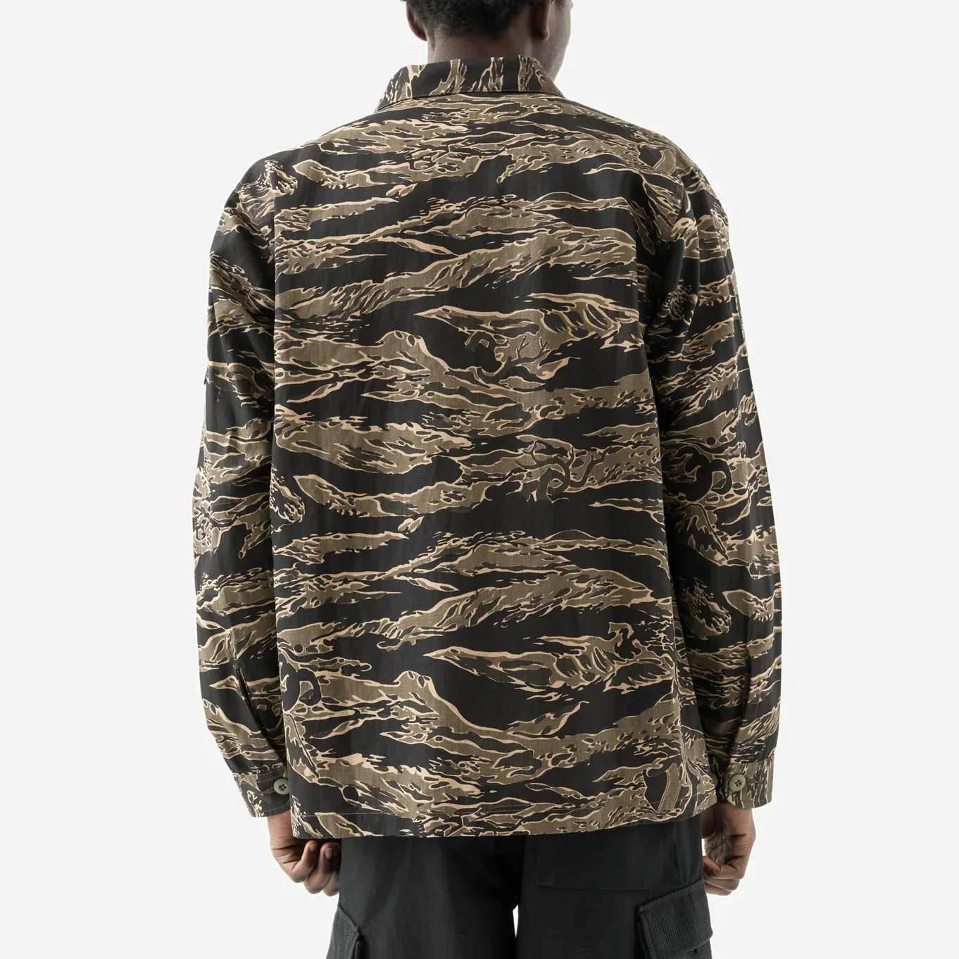 7147 Bonsai Tigerstripe L/S Utility Shirt Mint Gold - Image 5