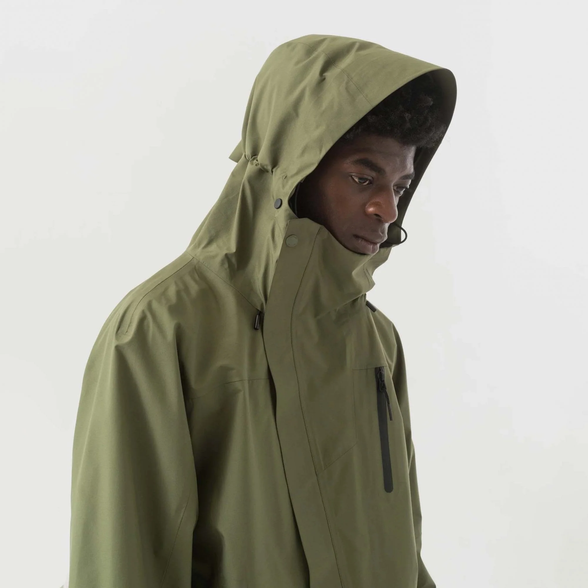 7185 Waterproof 3L Asym Storm Parka - Olive - Image 3