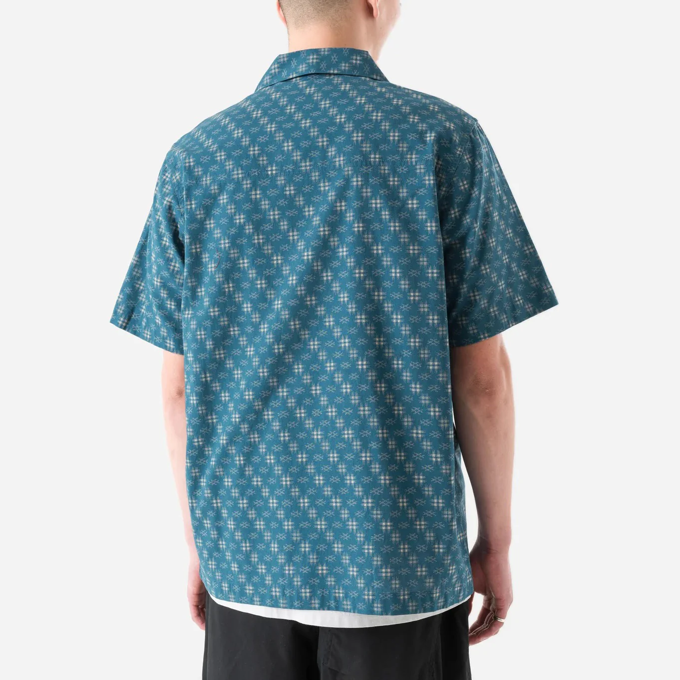 7320 Kasuri Cuban Collar Shirt - Aizome Blue - Image 4