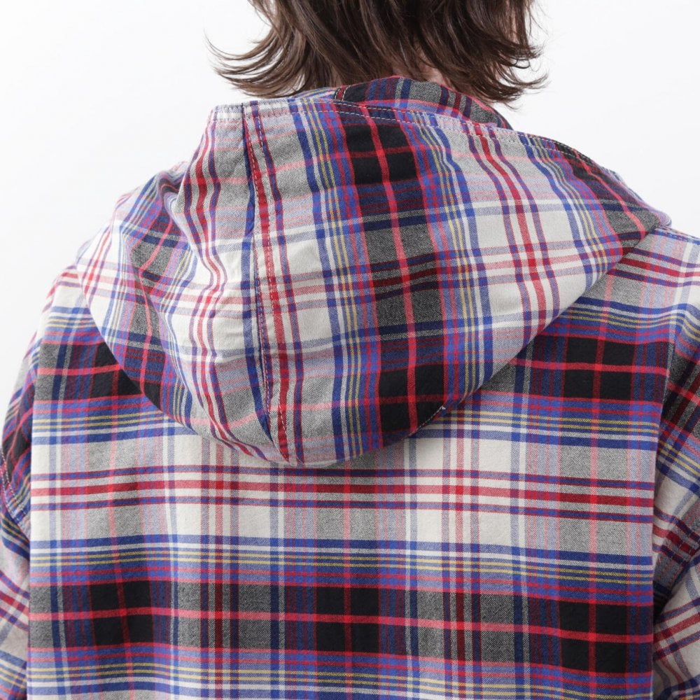 Washed Plaid Baja Hoodie - Blue - Image 11