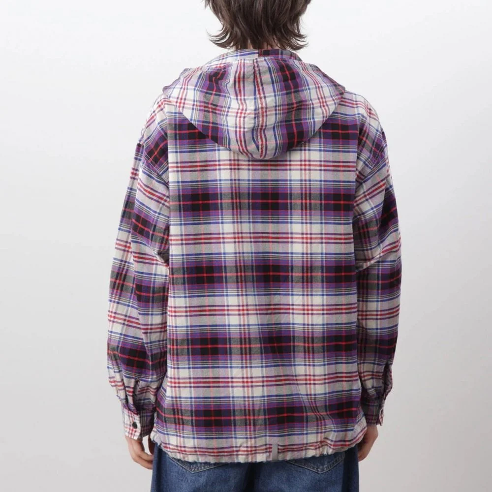 Washed Plaid Baja Hoodie - Blue - Image 3