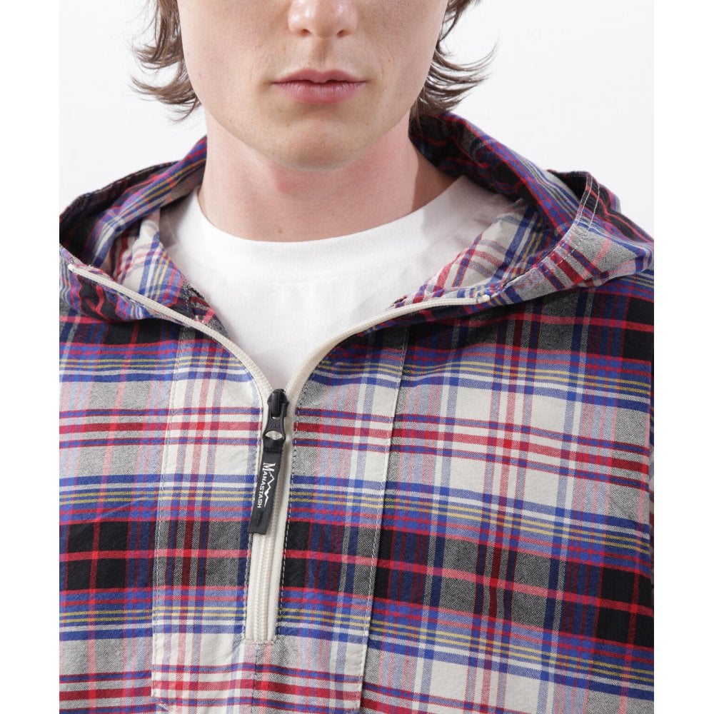 Washed Plaid Baja Hoodie - Blue - Image 6
