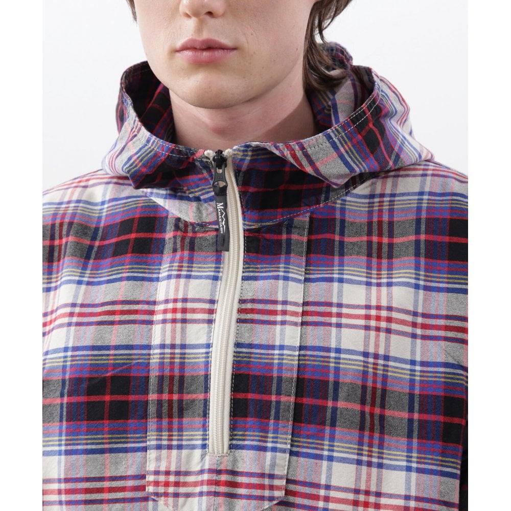Washed Plaid Baja Hoodie - Blue - Image 7