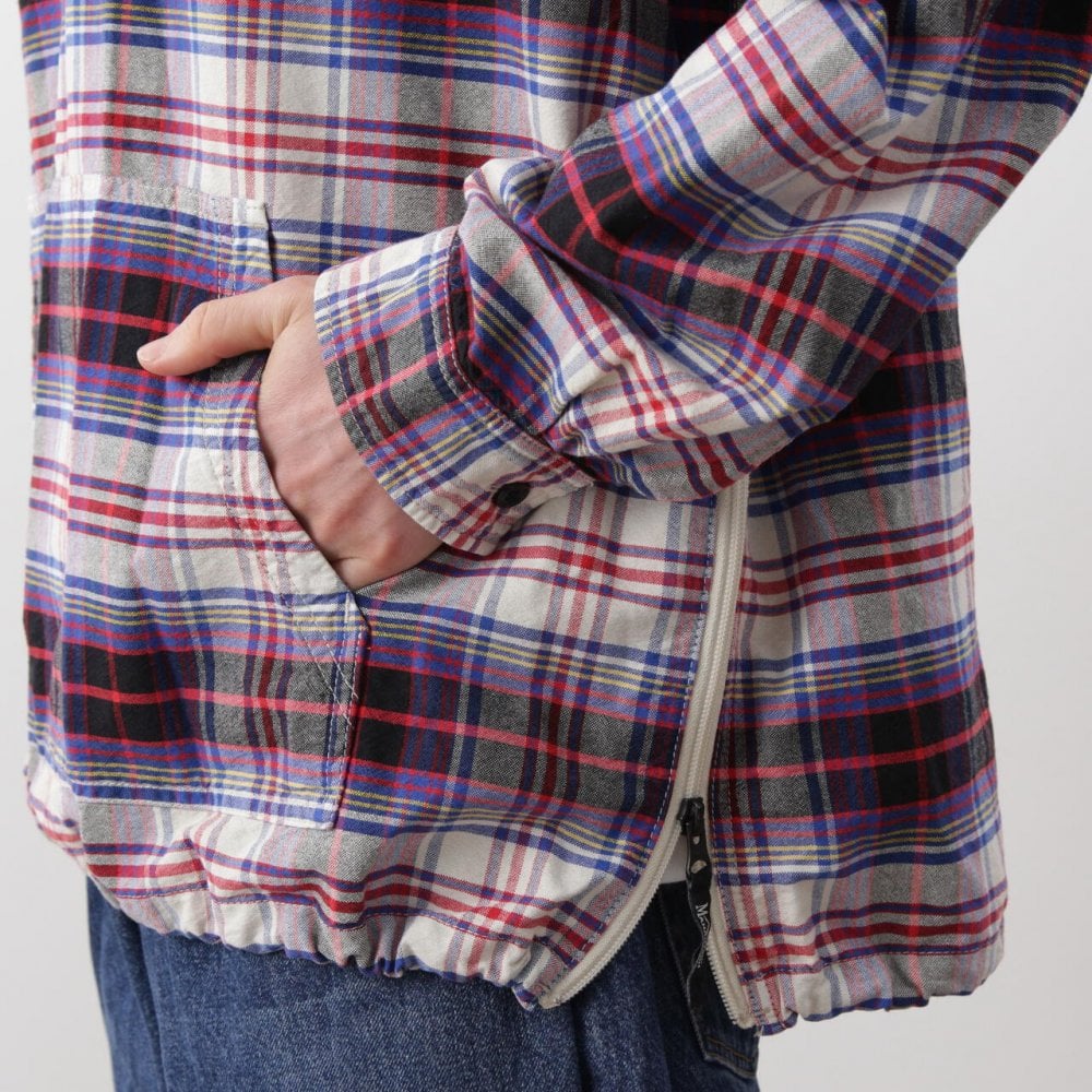 Washed Plaid Baja Hoodie - Blue - Image 8