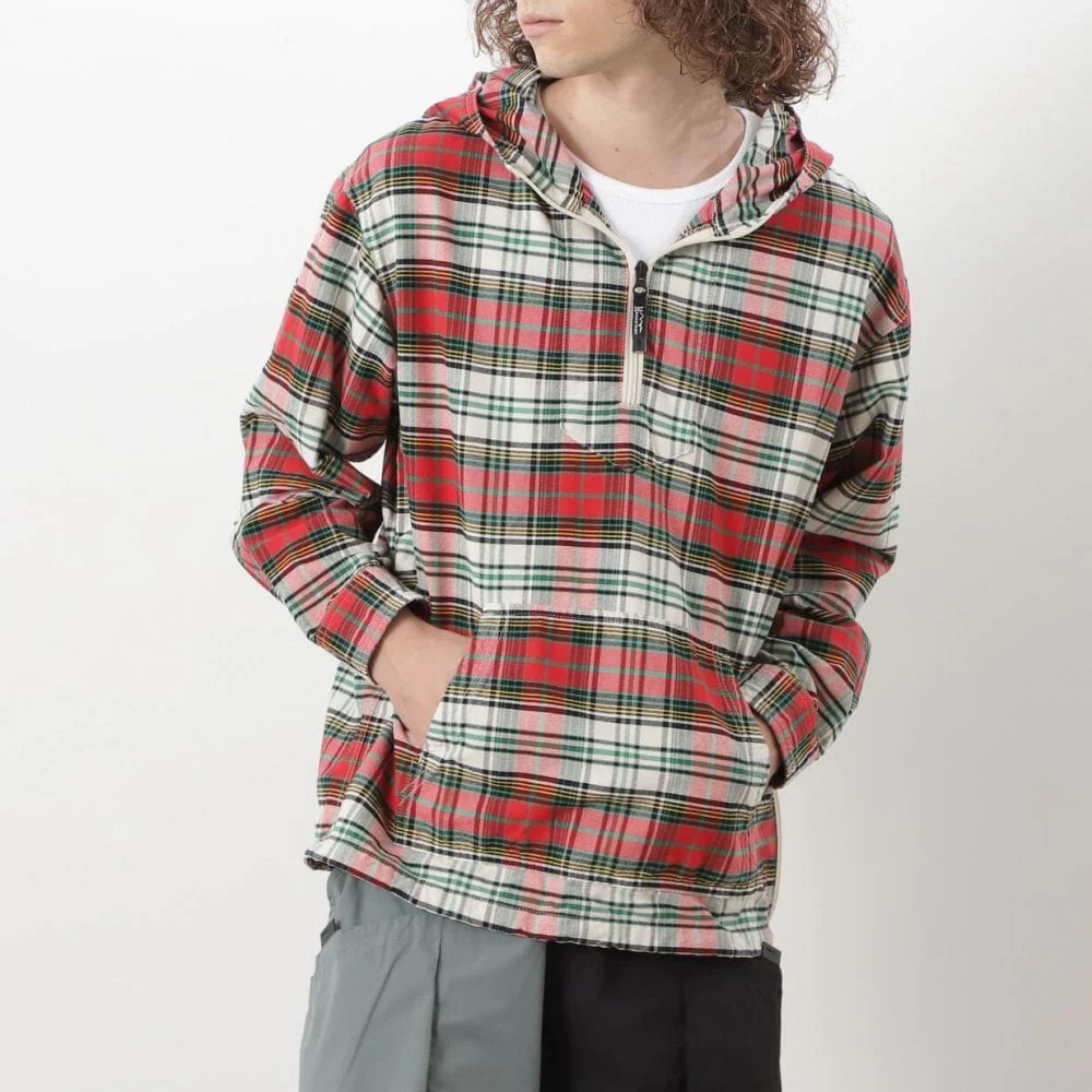 Washed Plaid Baja Hoodie - Red - Image 2