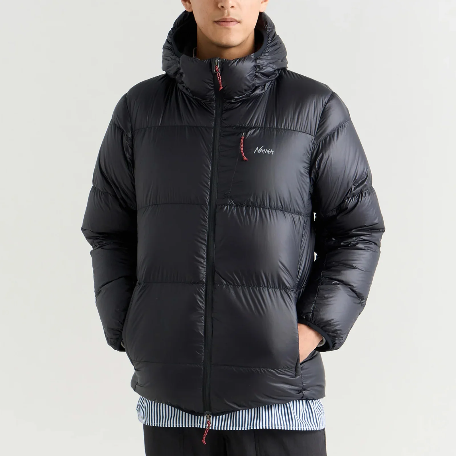 Mountain Lodge Down Hoodie Jacket - Black - Image 2