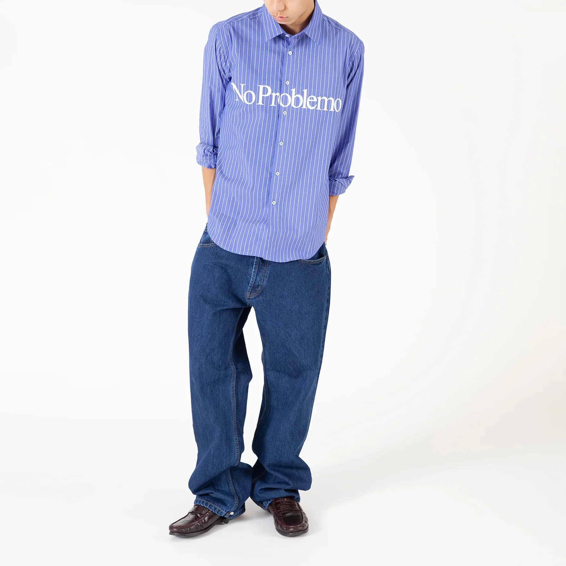 LS Poplin Shirt - Navy - Image 3