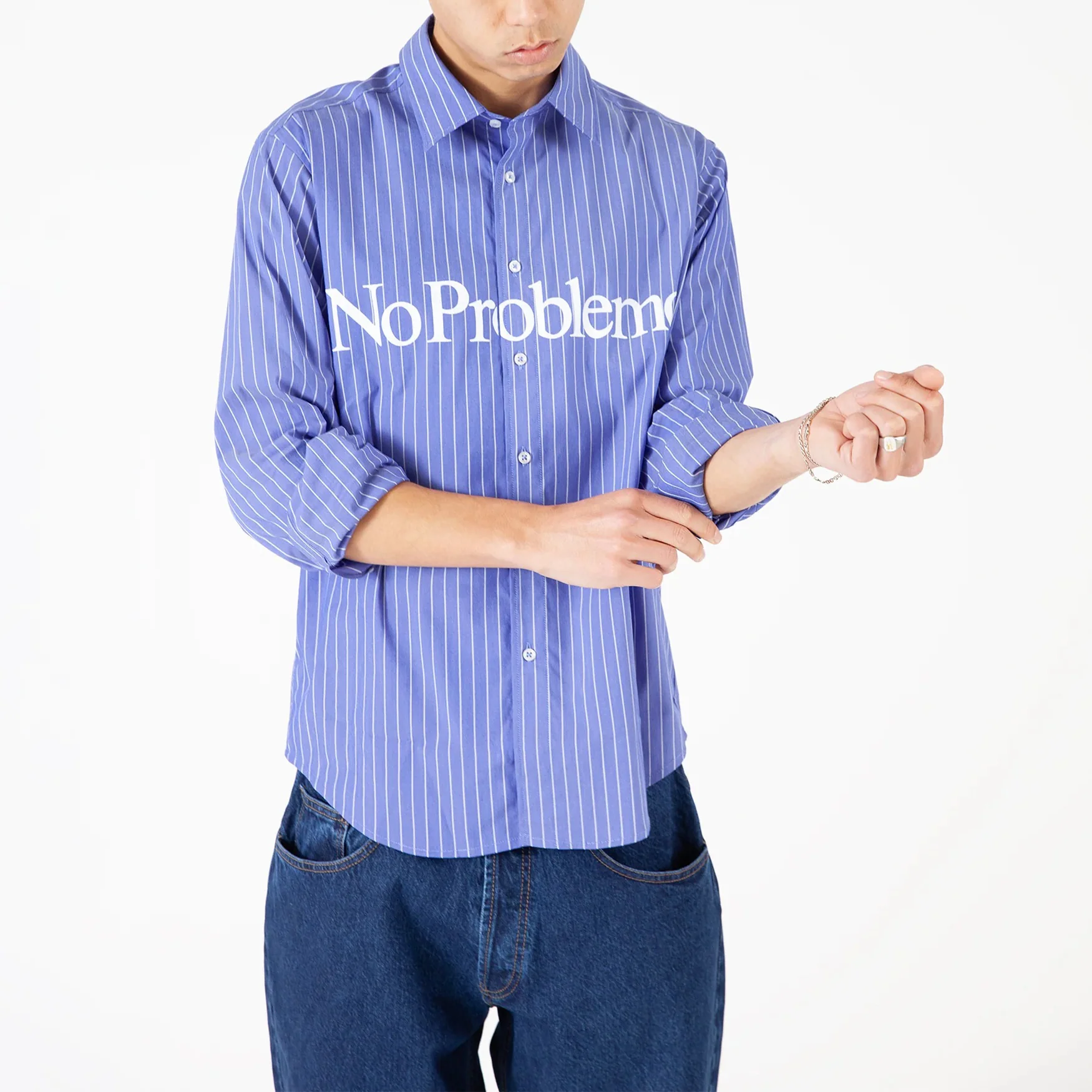 LS Poplin Shirt - Navy - Image 4