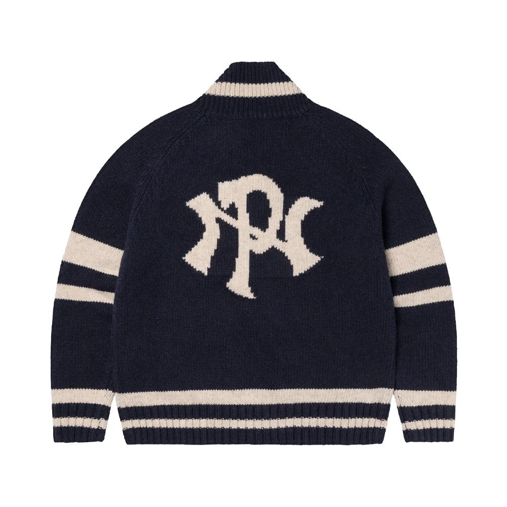 NYP Varsity Zip Thru Knit - Navy - Image 2