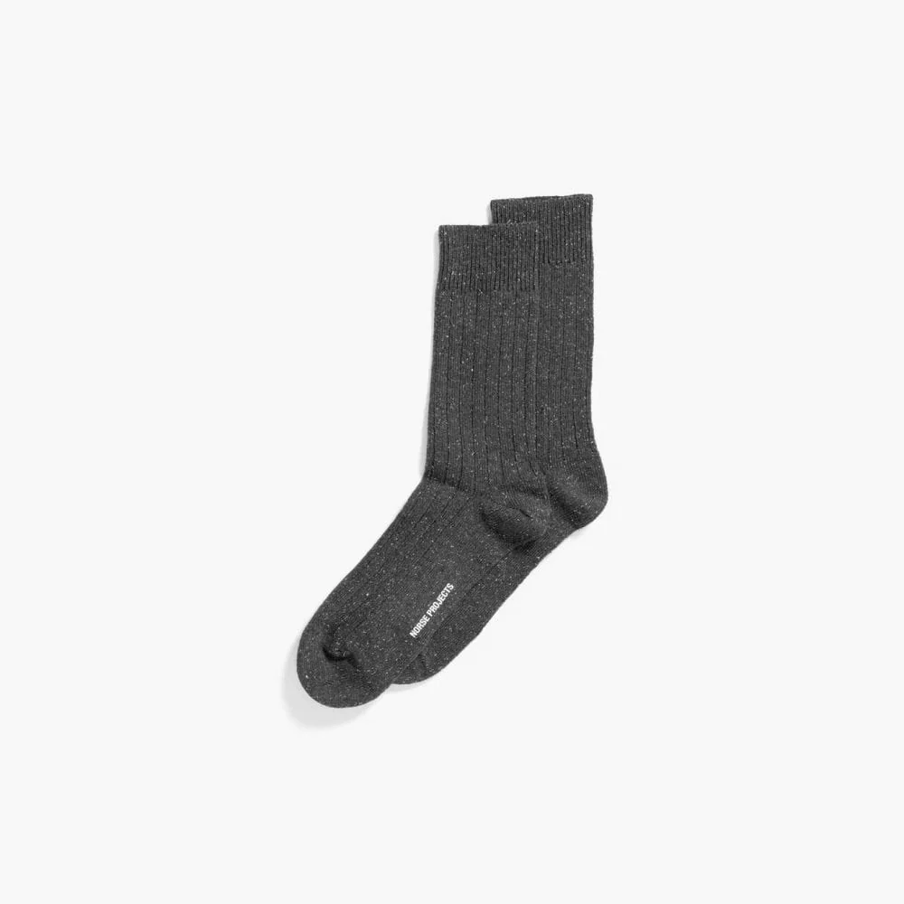 Bjarki Neps Socks - Charcoal Melange - Image 2