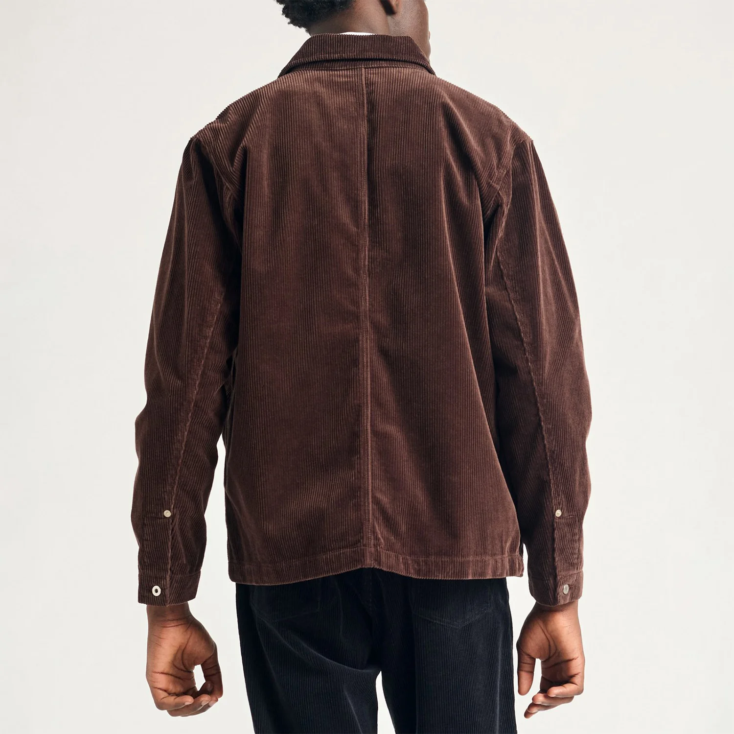 Folke Wide Corduroy Chore Jacket - Espresso - Image 5