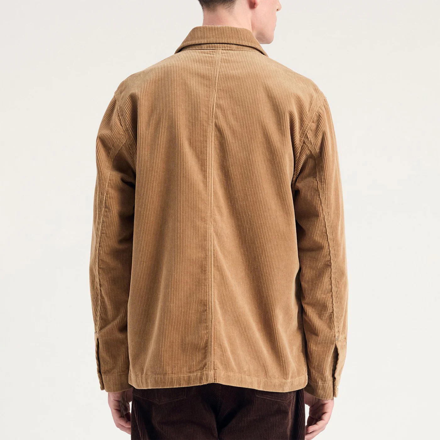 Folke Wide Corduroy Chore Jacket - Utility Khaki - Image 3