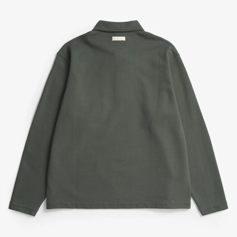 Fraser Relaxed Organic Loopback LS Polo - Black Olive - Image 2