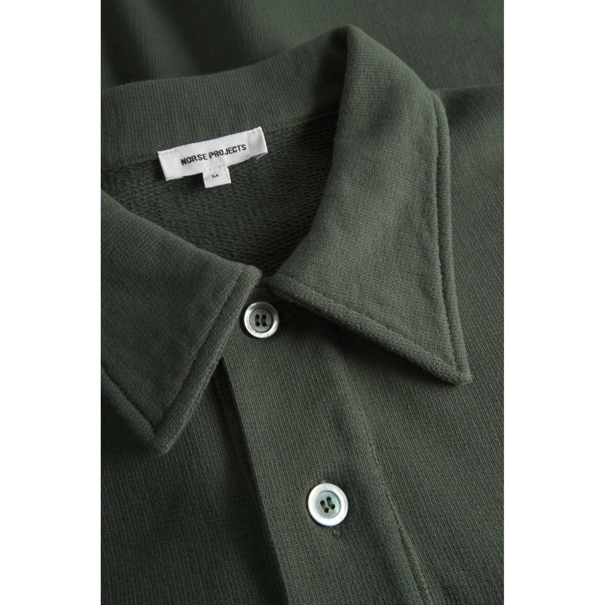 Fraser Relaxed Organic Loopback LS Polo - Black Olive - Image 5
