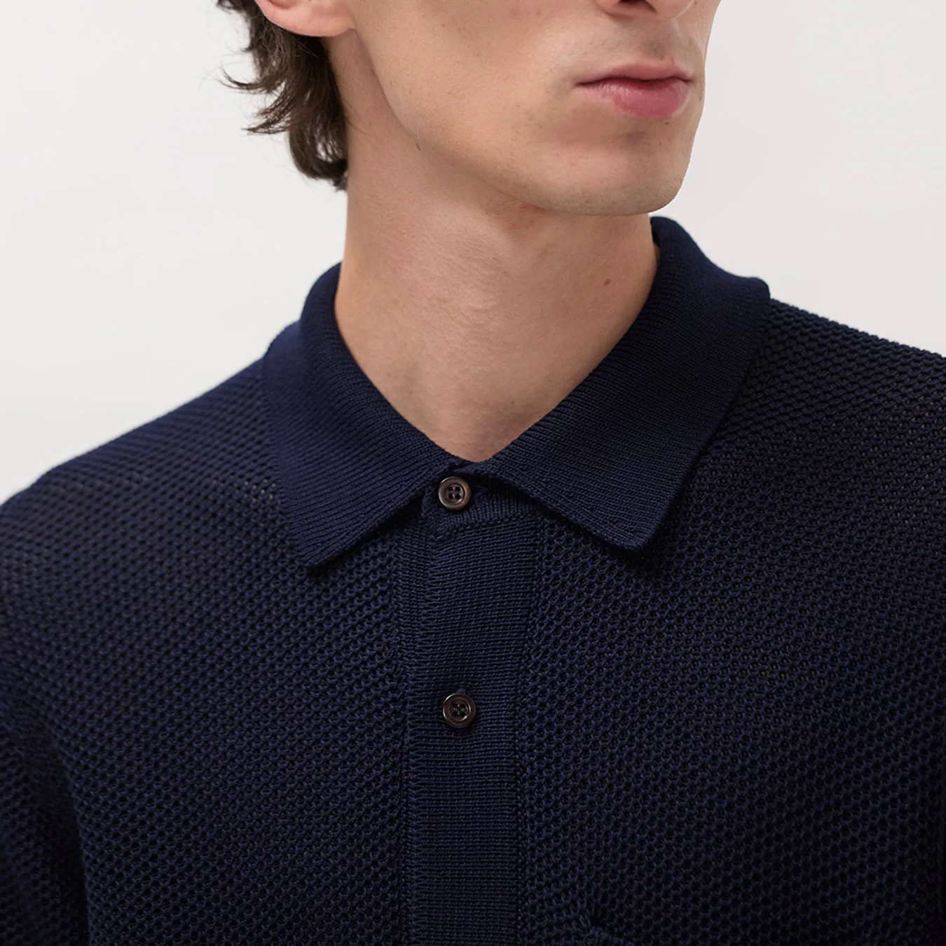 Fredensborg Mercerised Cotton Knitted Shirt - Dark Navy - Image 5