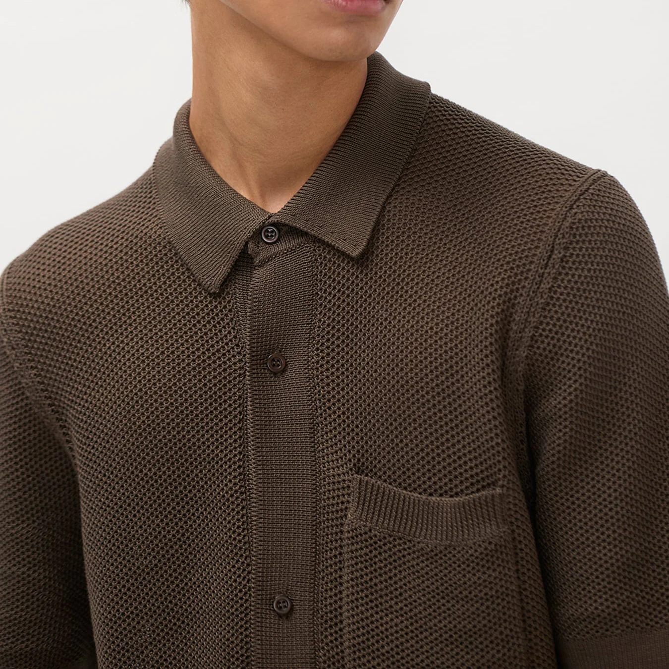 Fredensborg Mercerised Cotton Knitted Shirt - Turkish Coffee - Image 5