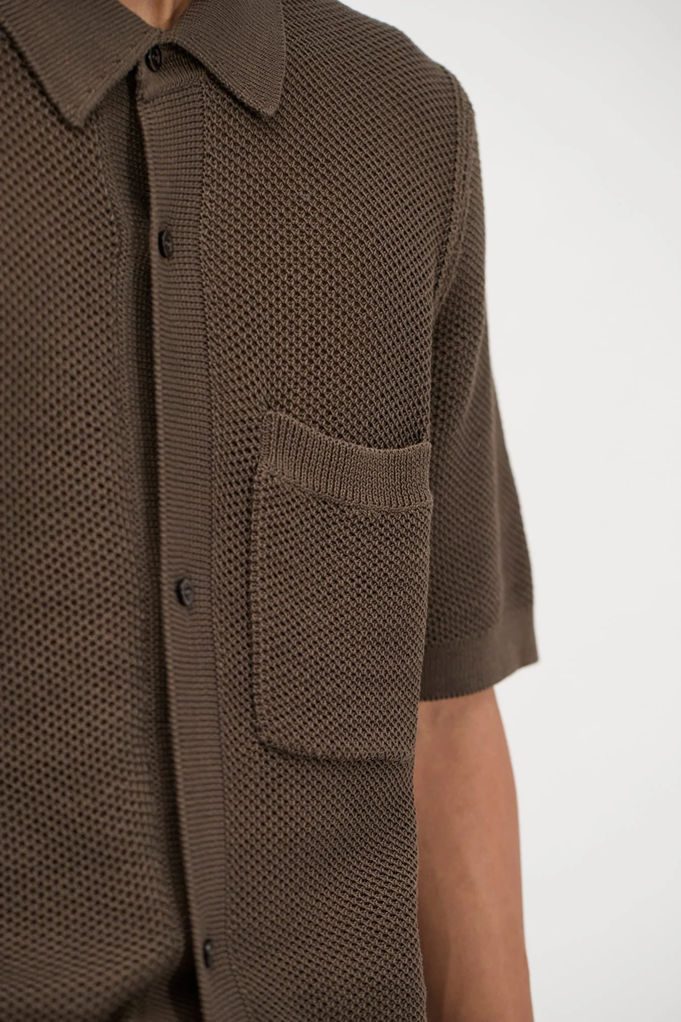 Fredensborg Mercerised Cotton Knitted Shirt - Turkish Coffee - Image 7