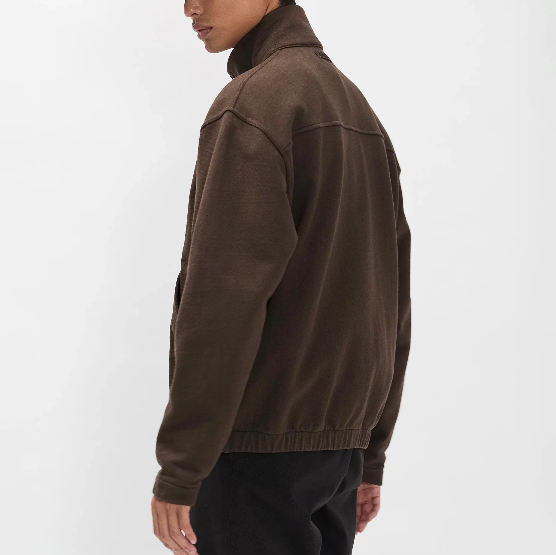 Hornidal Relaxed Organic Loopback Track Jacket - Delicioso Brown - Image 5