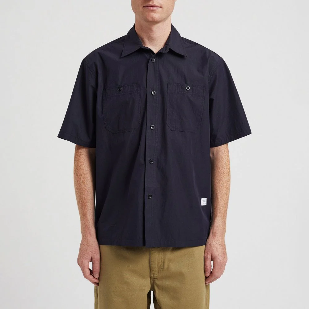 Ivan Tech Poplin SS Shirt - Dark Navy - Image 3