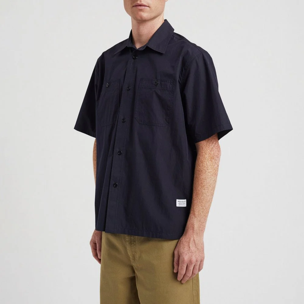 Ivan Tech Poplin SS Shirt - Dark Navy - Image 4