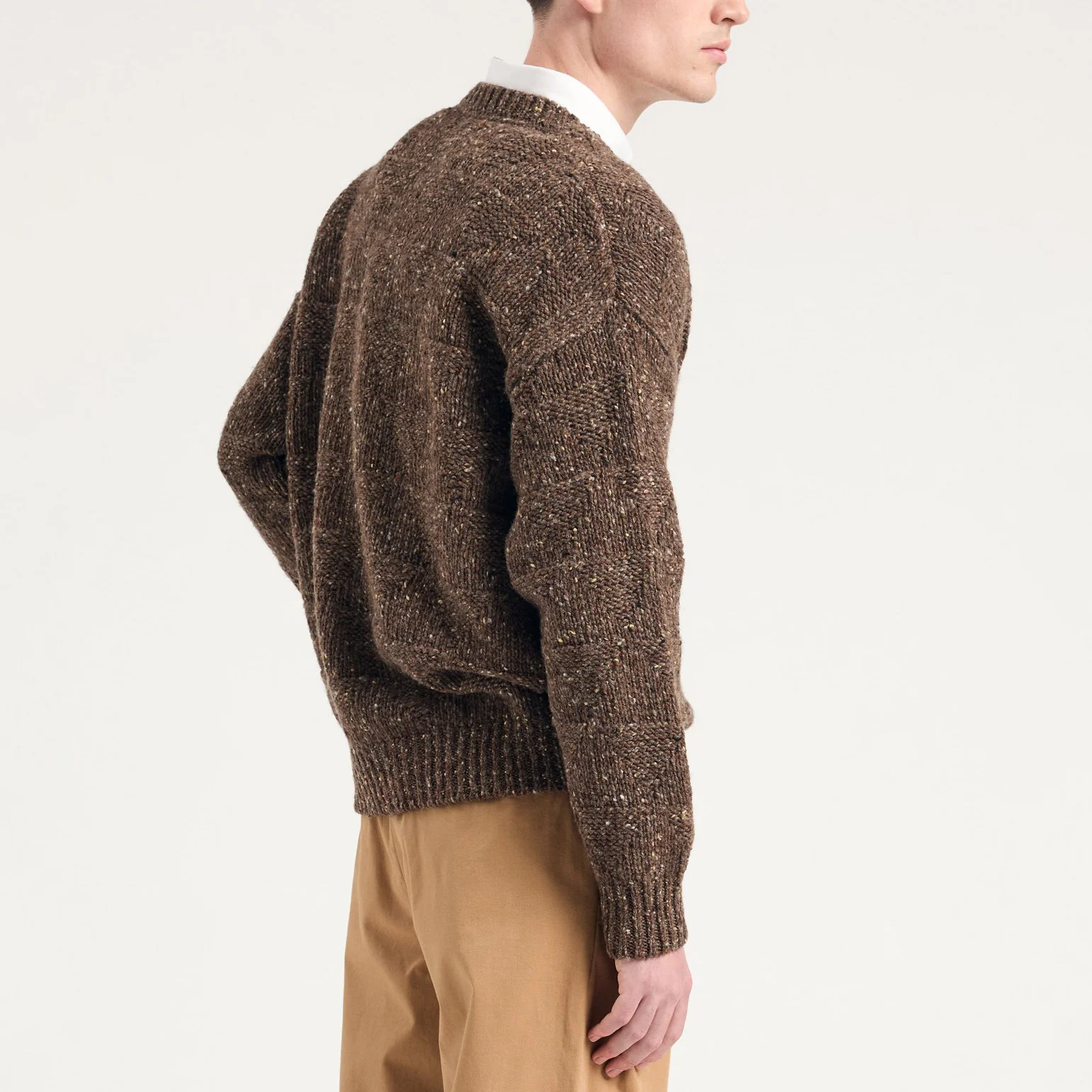 Jonas Donegal Diamond Sweater - Seal Brown - Image 4